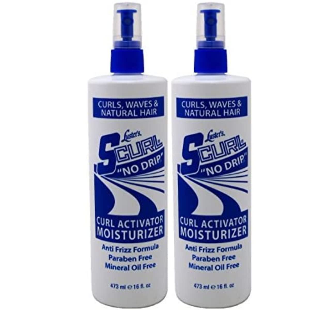 Luster's front packaging showing two 16 oz bottles and clear labeling for easy storage