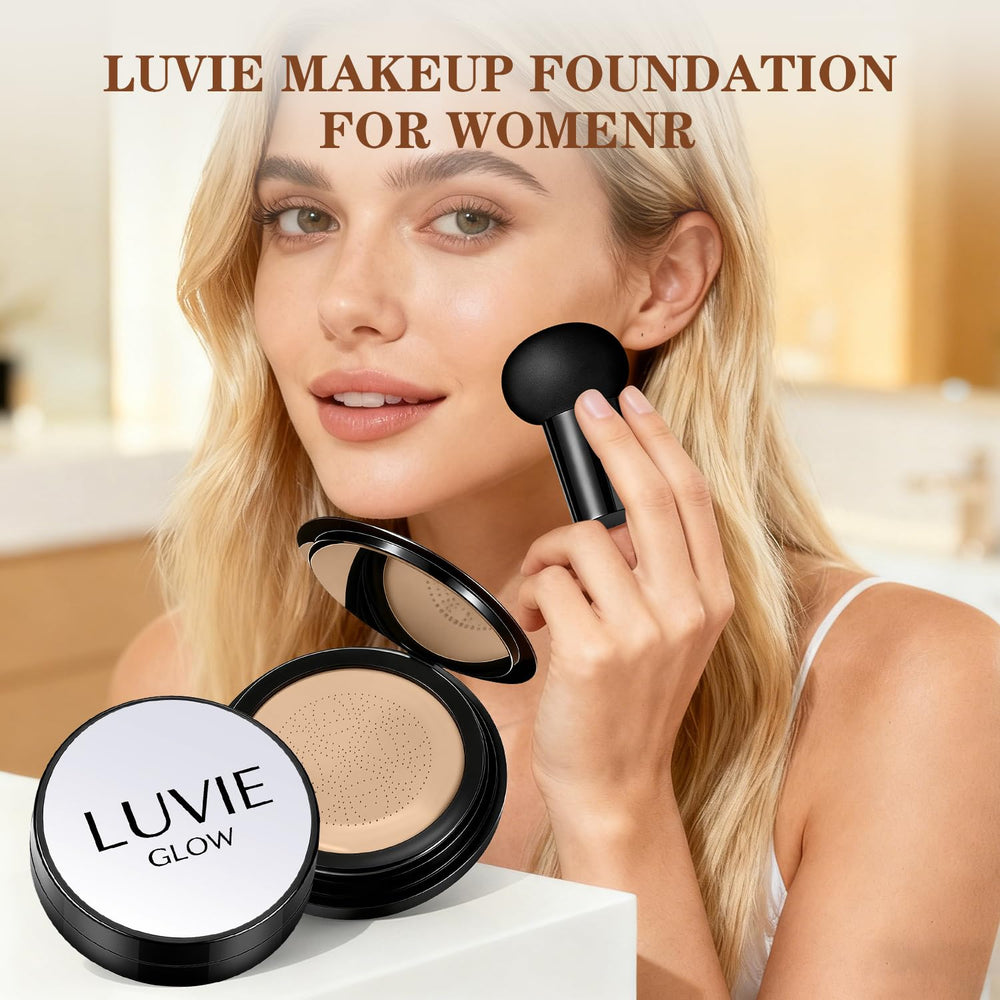 Luvie Glow compact in hand for scale, travel-friendly and pocketable