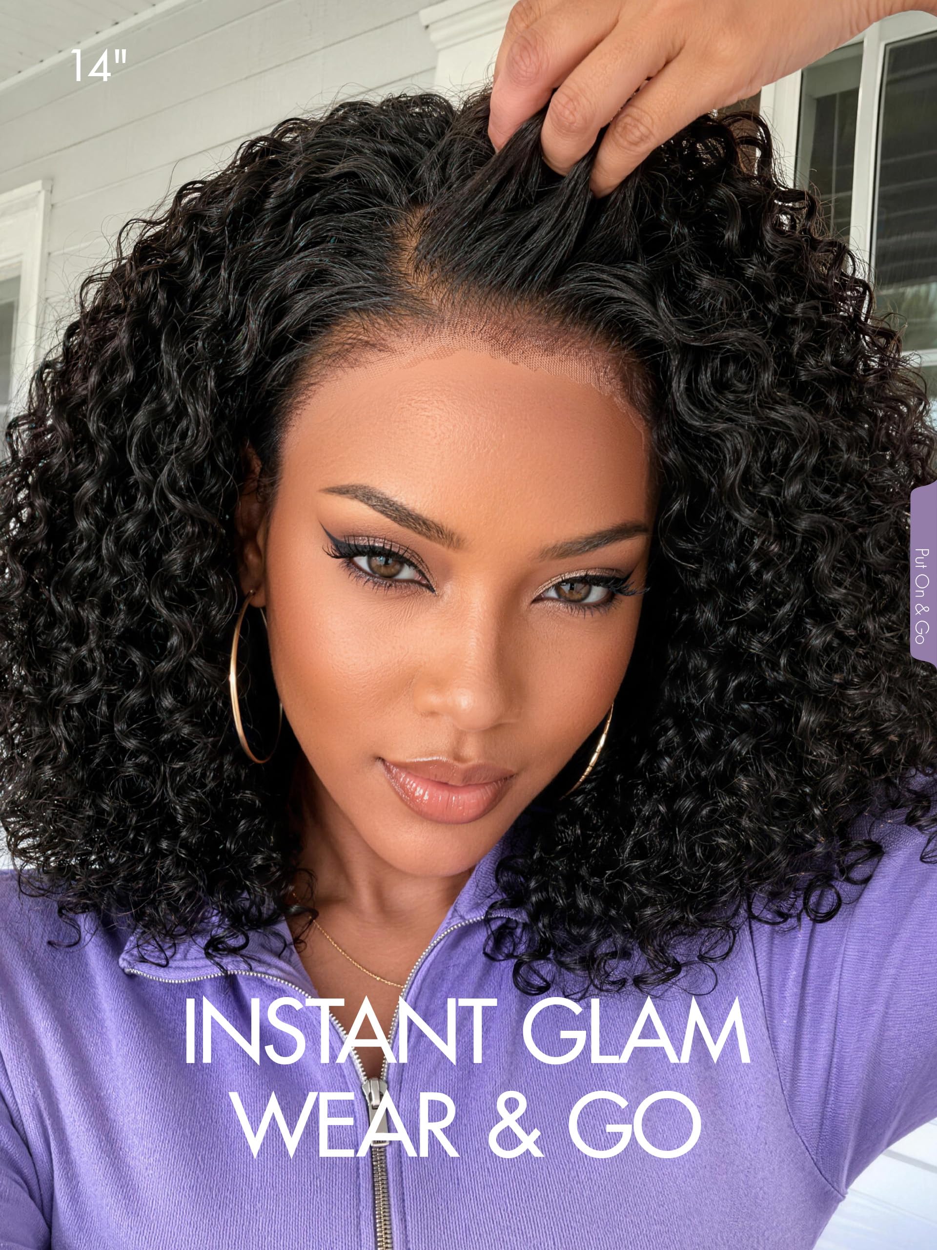 LUVME 5x5 closure parting detail demonstrating versatile styling benefit