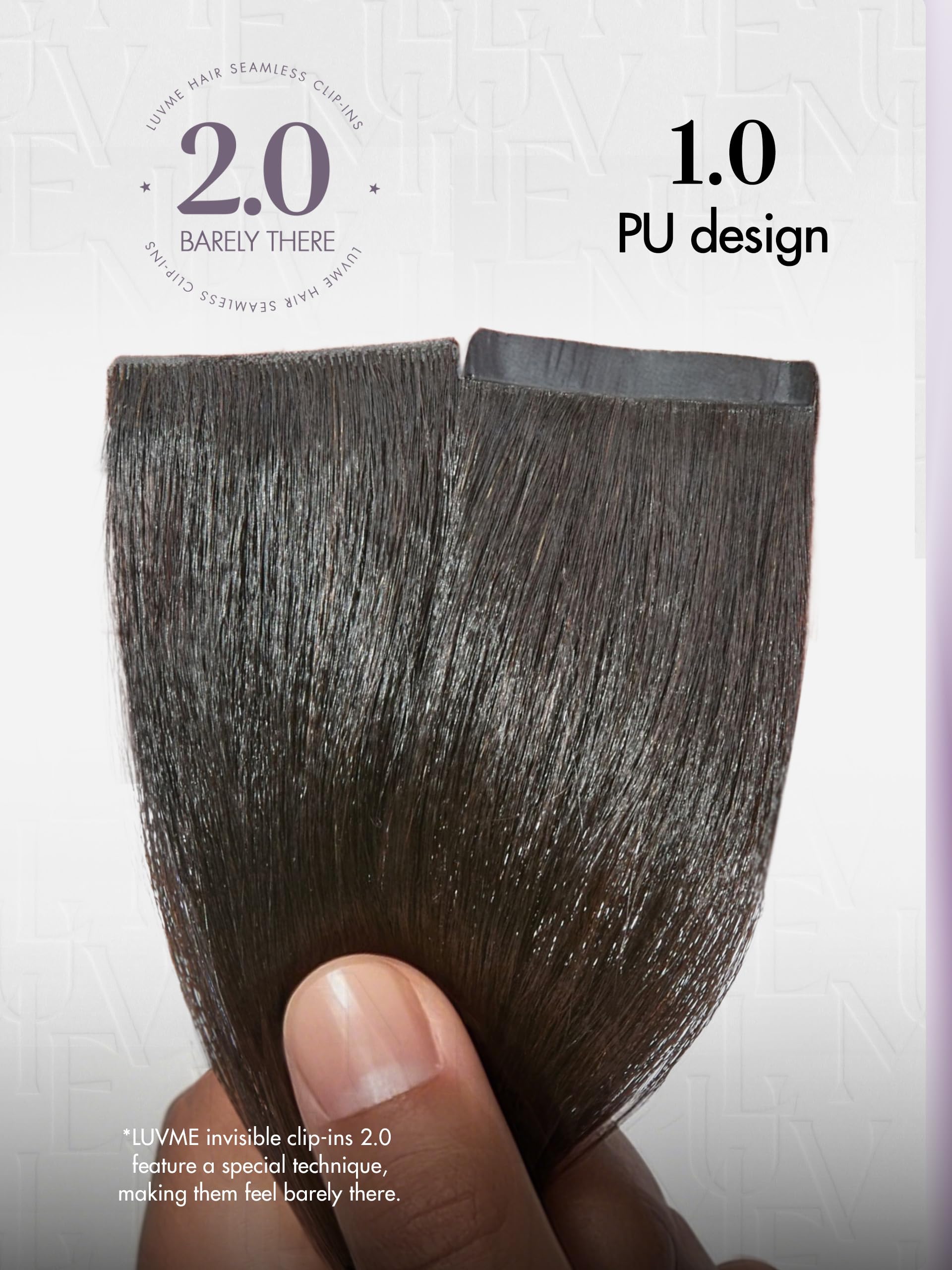 LUVME secure clips and sewn weft demonstrating reliable hold