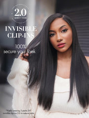 LUVME close-up of thin PU weft highlighting invisible scalp blend