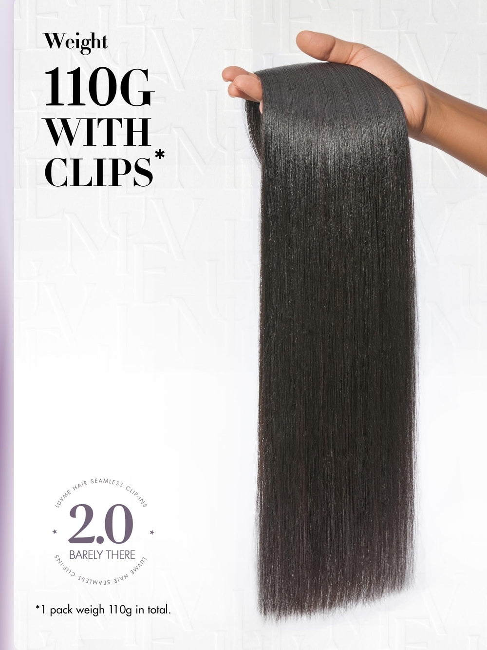 LUVME model wearing 18-inch Yaki Straight illustrating added length
