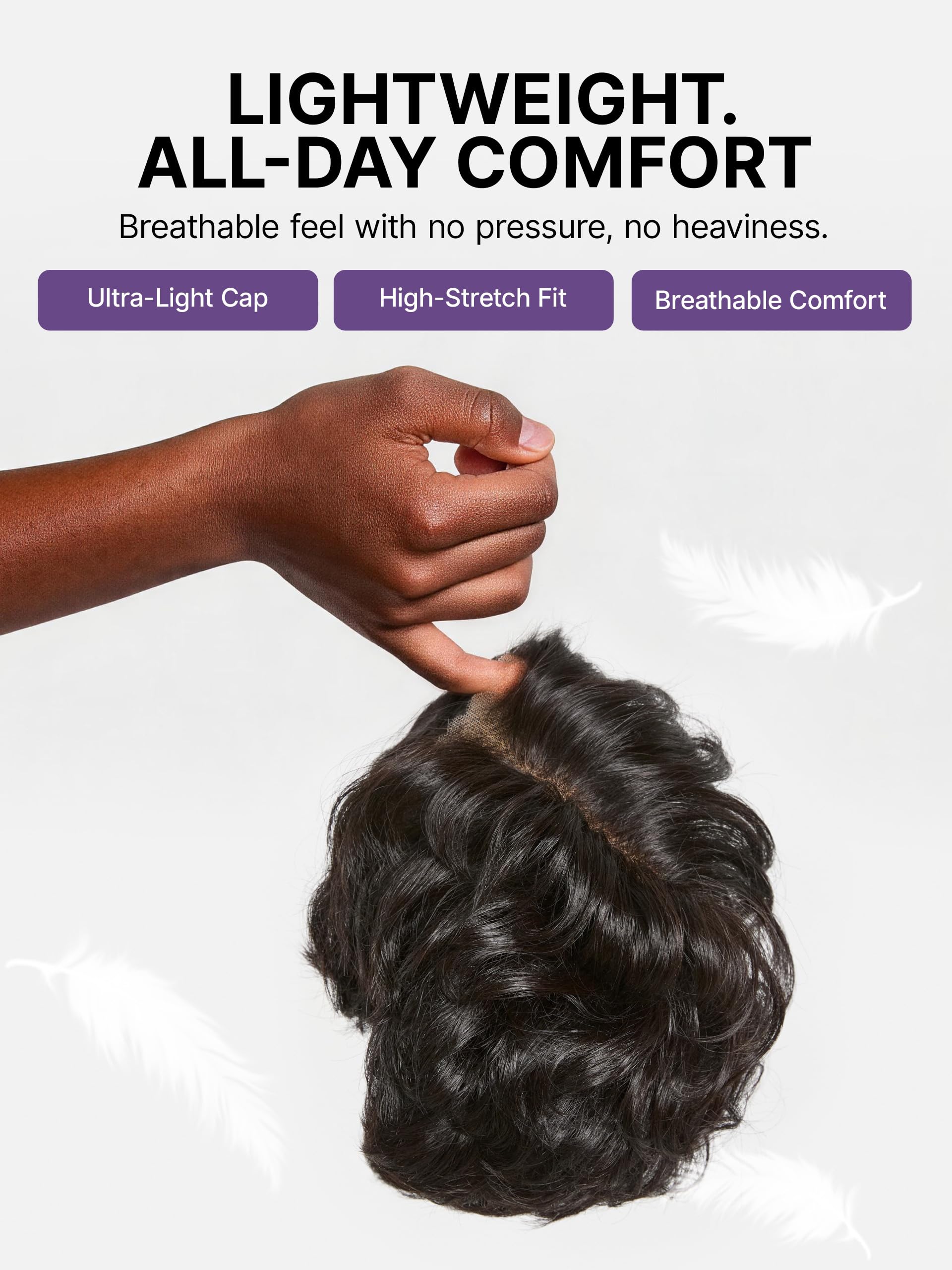 LUVME HD lace edge demonstrating natural hairline for realism