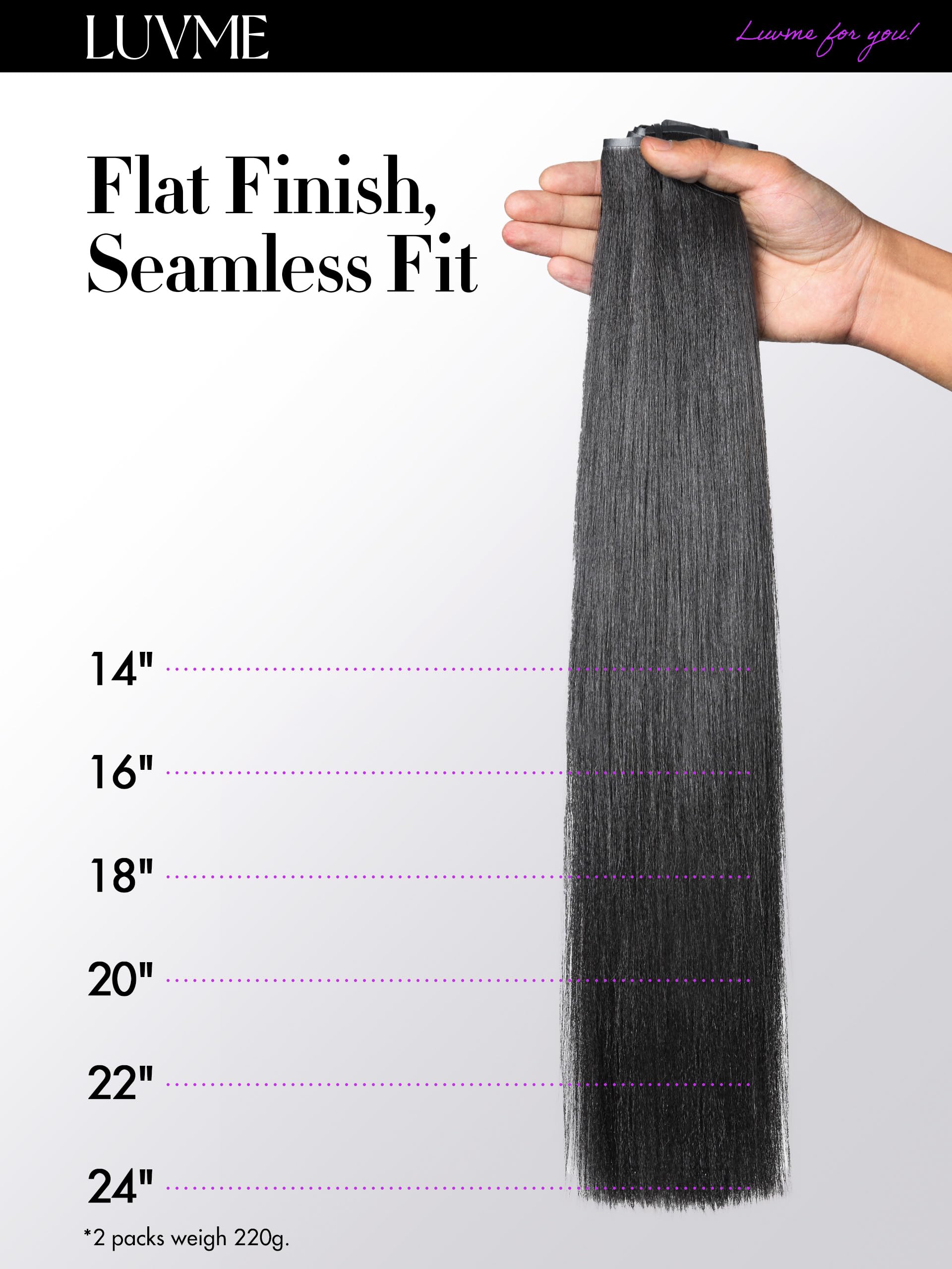 LUVME yaki straight strand texture showing soft, natural-looking finish