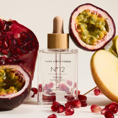 Lux Unfiltered close-up of clear serum texture showing lightweight consistency