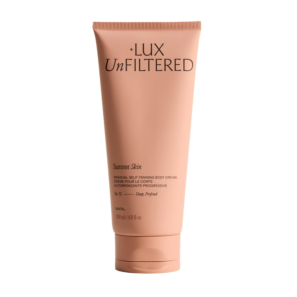 Lux Unfiltered front bottle Santal showing packaging and shade N°32 Deep benefit natural glow