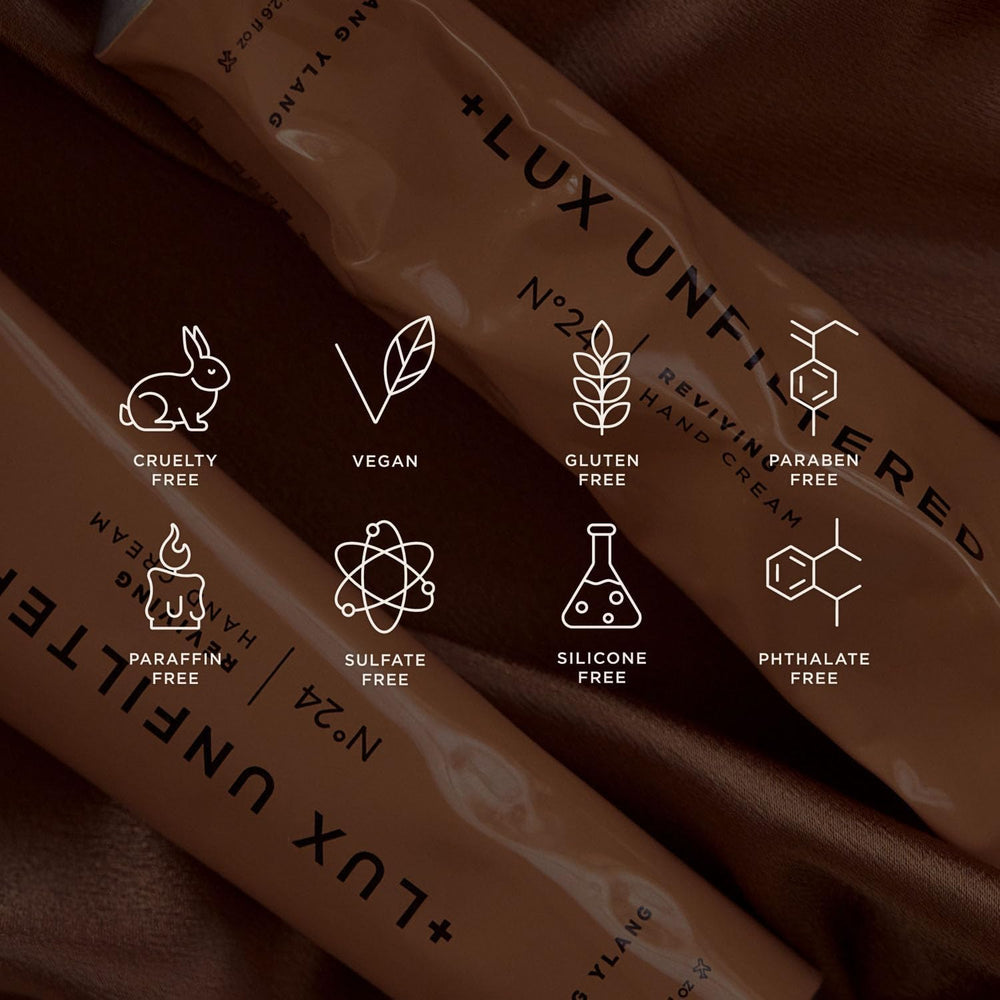 + Lux Unfiltered recyclable packaging detail emphasizing eco-conscious packaging benefit