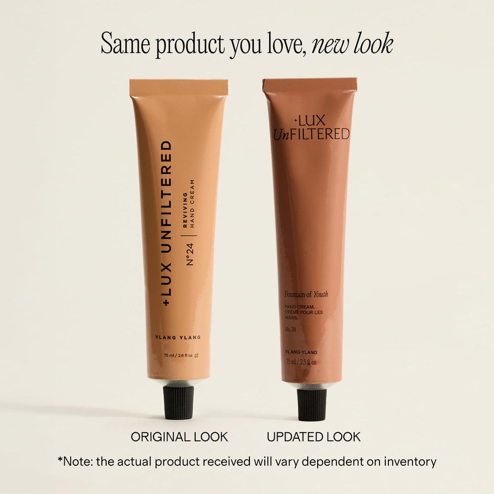 + Lux Unfiltered tube open with cream texture highlighting fast absorption benefit