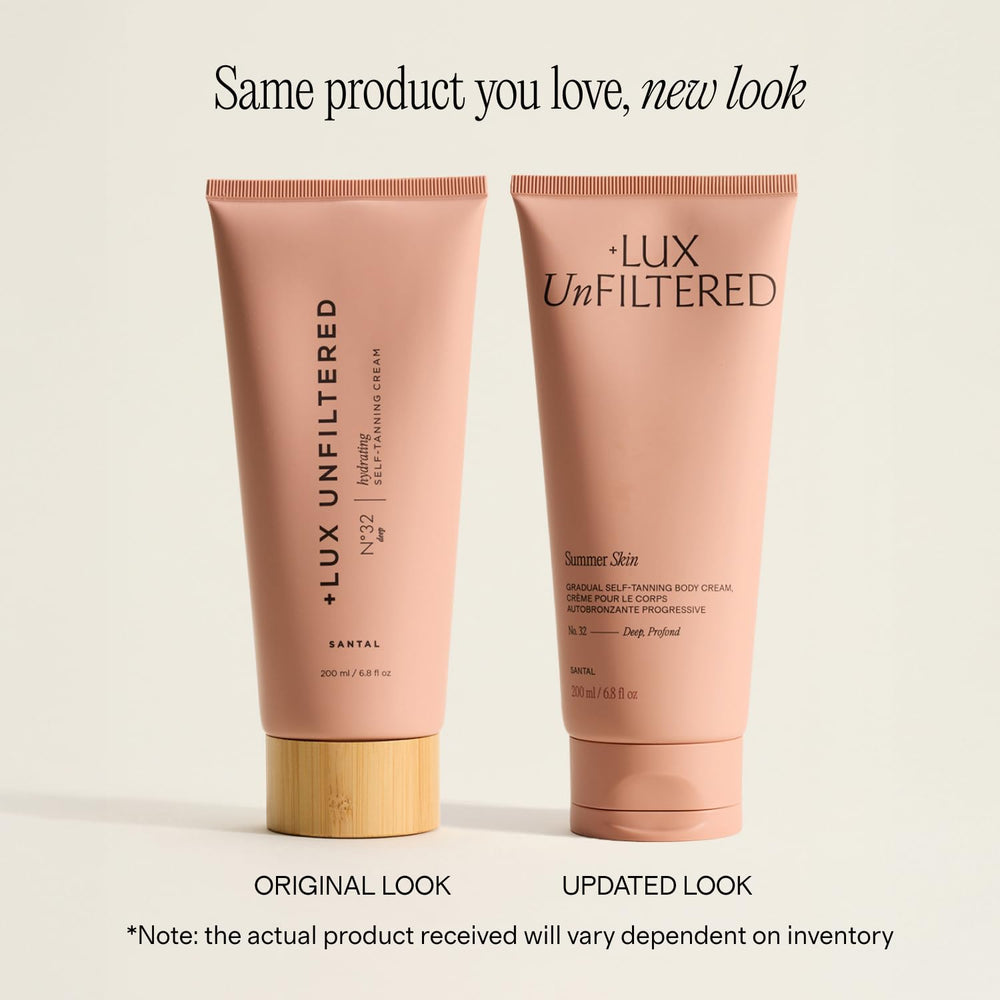 Lux Unfiltered pump and label detail highlighting clean ingredients and easy dispensing benefit