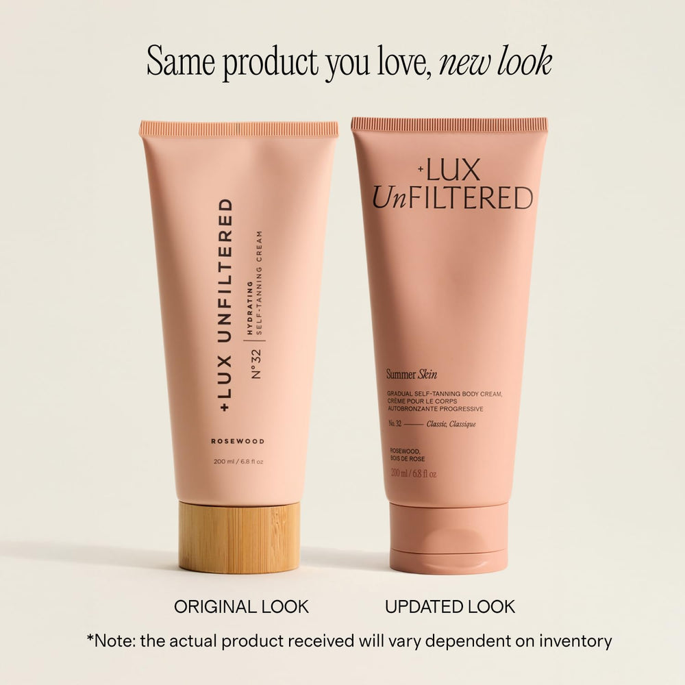 Lux Unfiltered lotion texture close-up showing smooth moisturizing finish