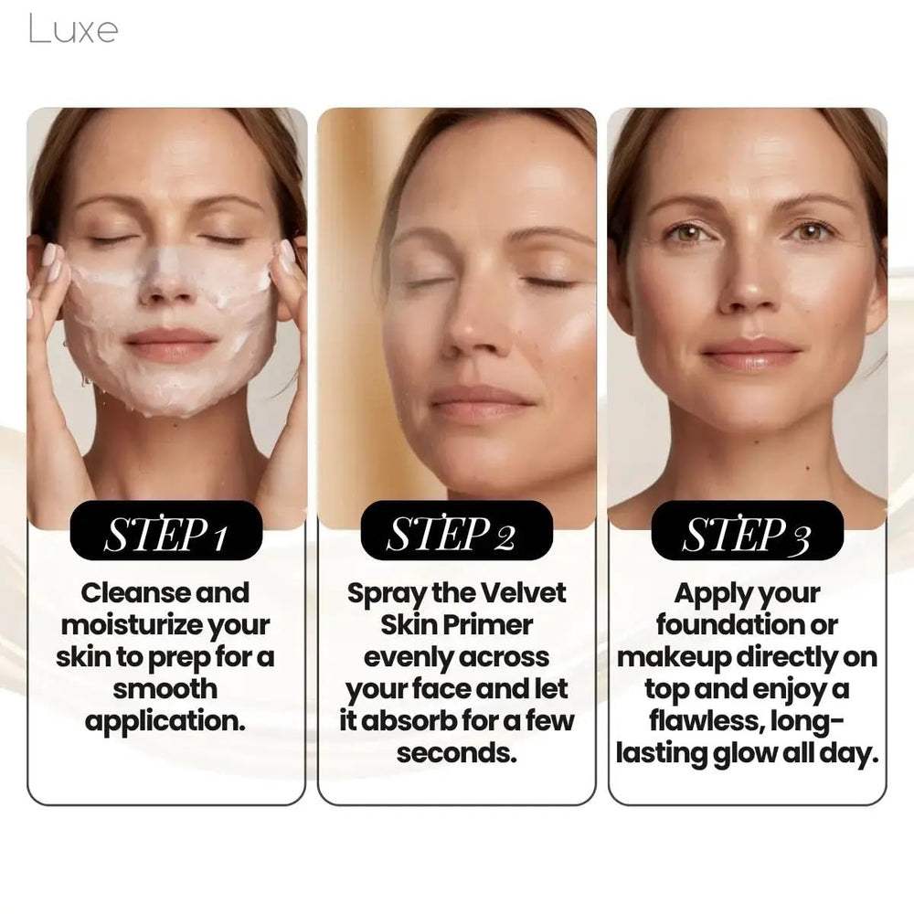 LUXE label close-up highlighting niacinamide and hyaluronic acid benefits