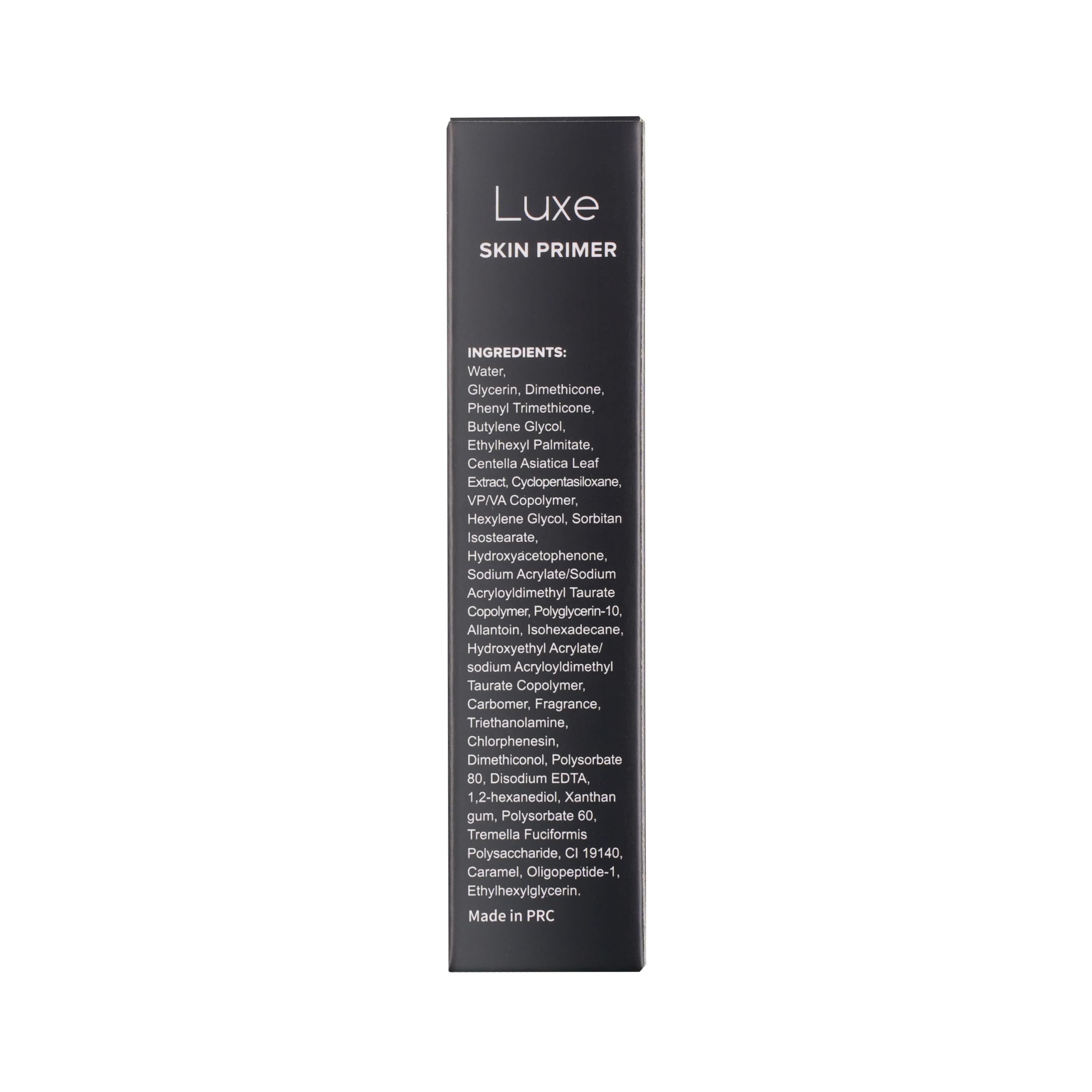 LUXE tube and box styled flatlay communicating retail-ready presentation