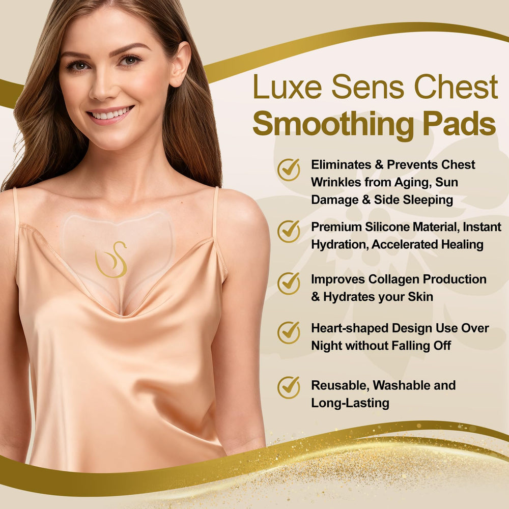 Luxe Sens size comparison beside coin showing compact, travel-friendly chest pads