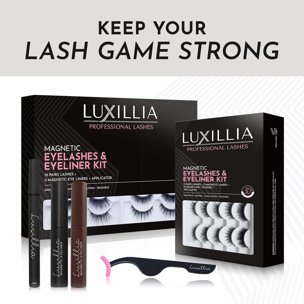 Model wearing Luxillia lashes showing natural blended look
