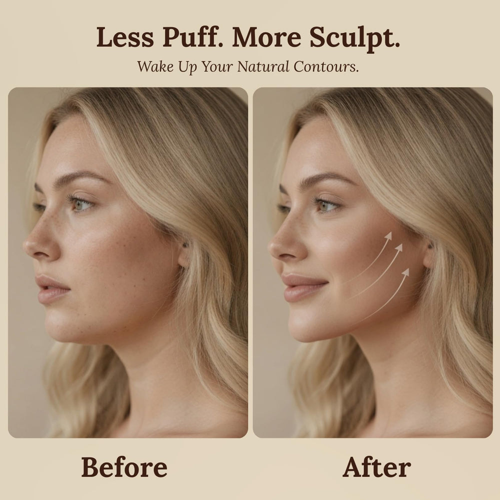 LUXR brush contour angle demonstration following jawline benefit: precise facial contact