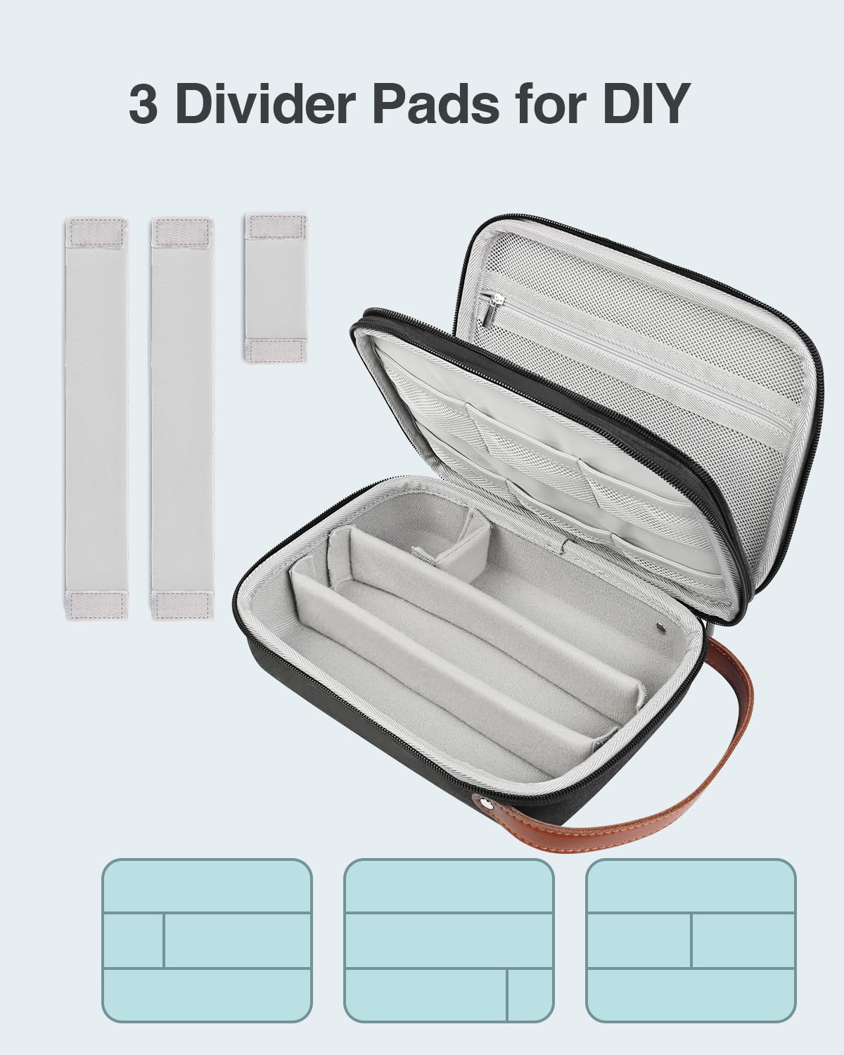 Luxtude bottom compartment holding three clippers securely for travel