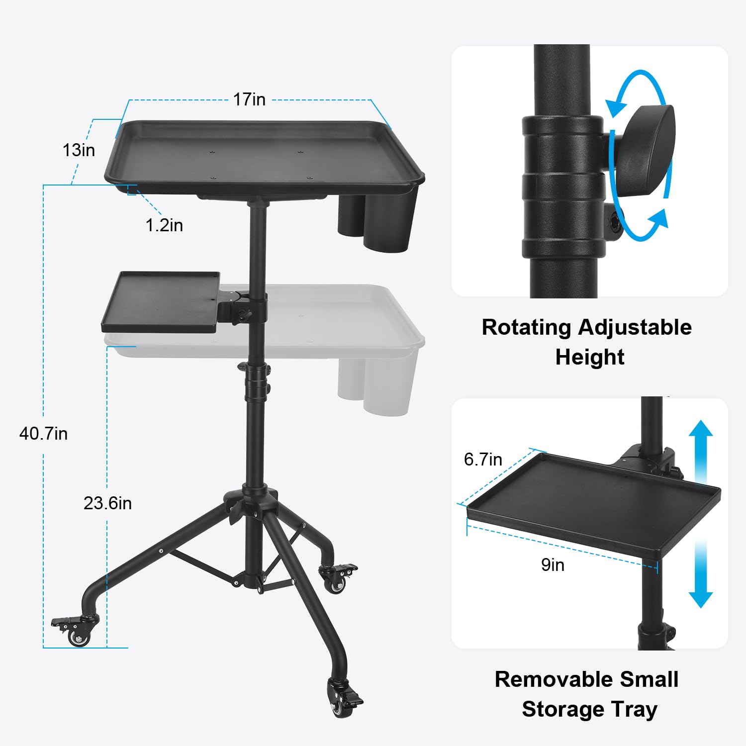 LWADALN shown next to a salon chair to demonstrate scale and ergonomic working height range
