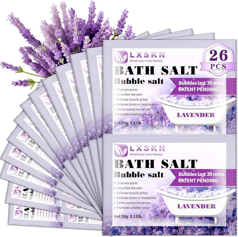 LXSKN front packaging showing 26 individual sachets and travel convenience