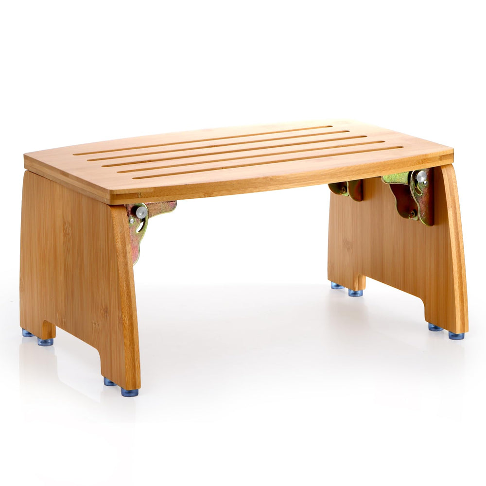 Lyellfe bamboo stool front view showing sturdy build and natural finish for stable seating