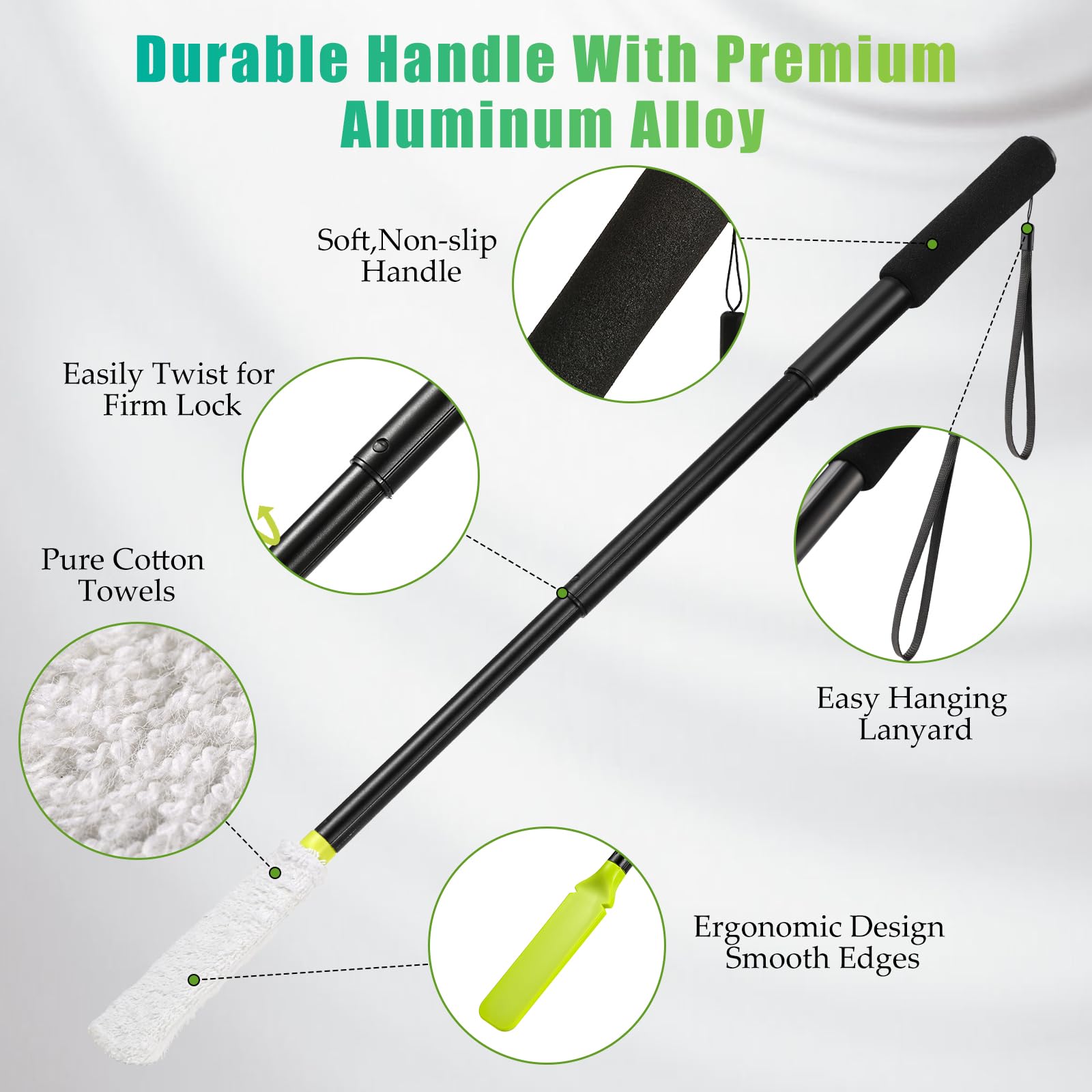 LYIGEOL extended handle at 24 inches, improved reach for less bending