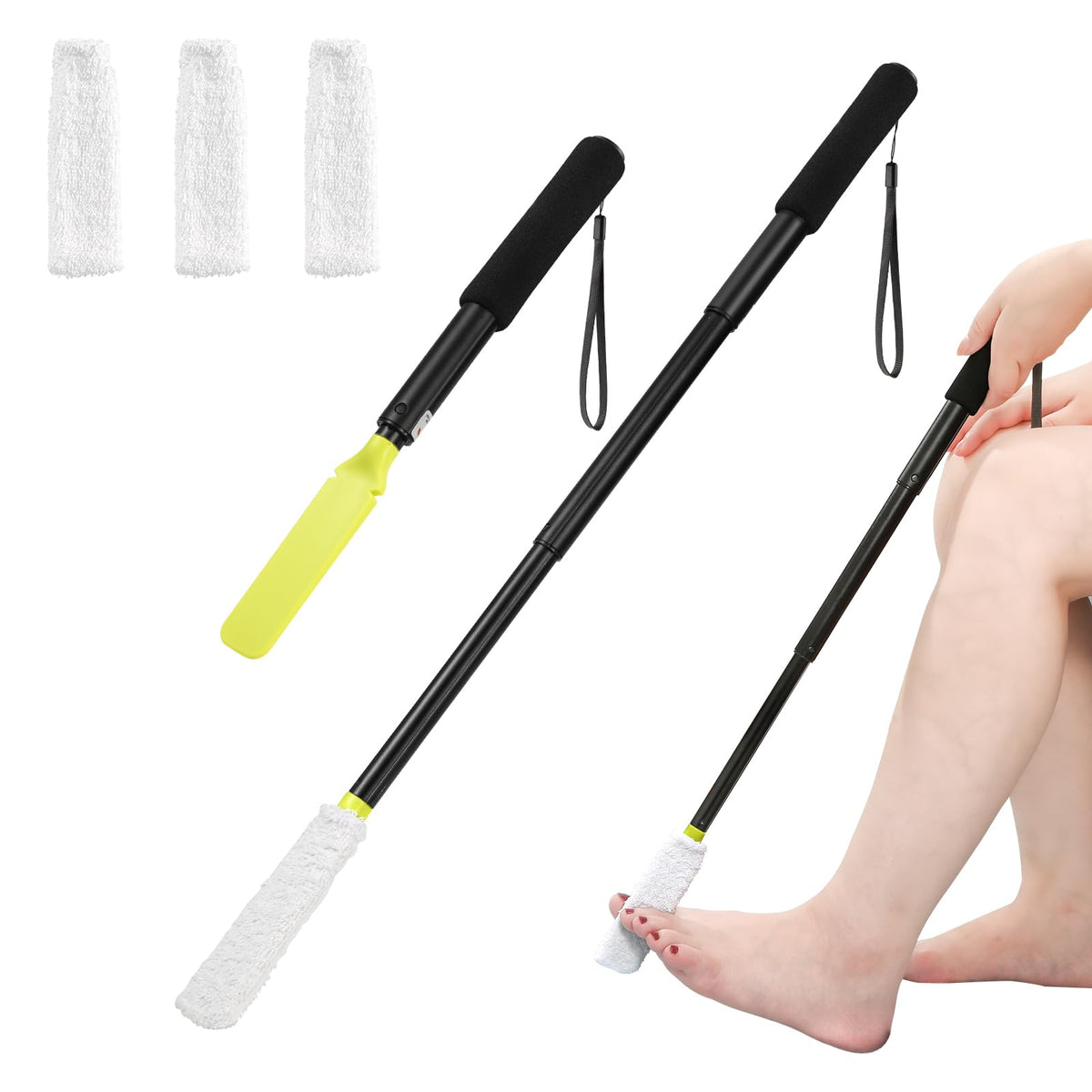 LYIGEOL front view showing full brush and reusable covers, clear product overview