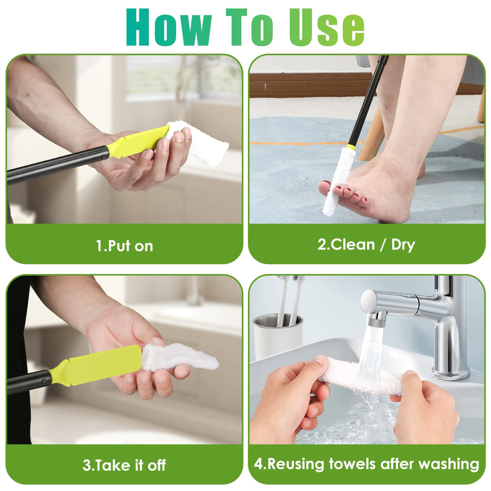 LYIGEOL brush in use cleaning between toes, safe thorough cleaning benefit