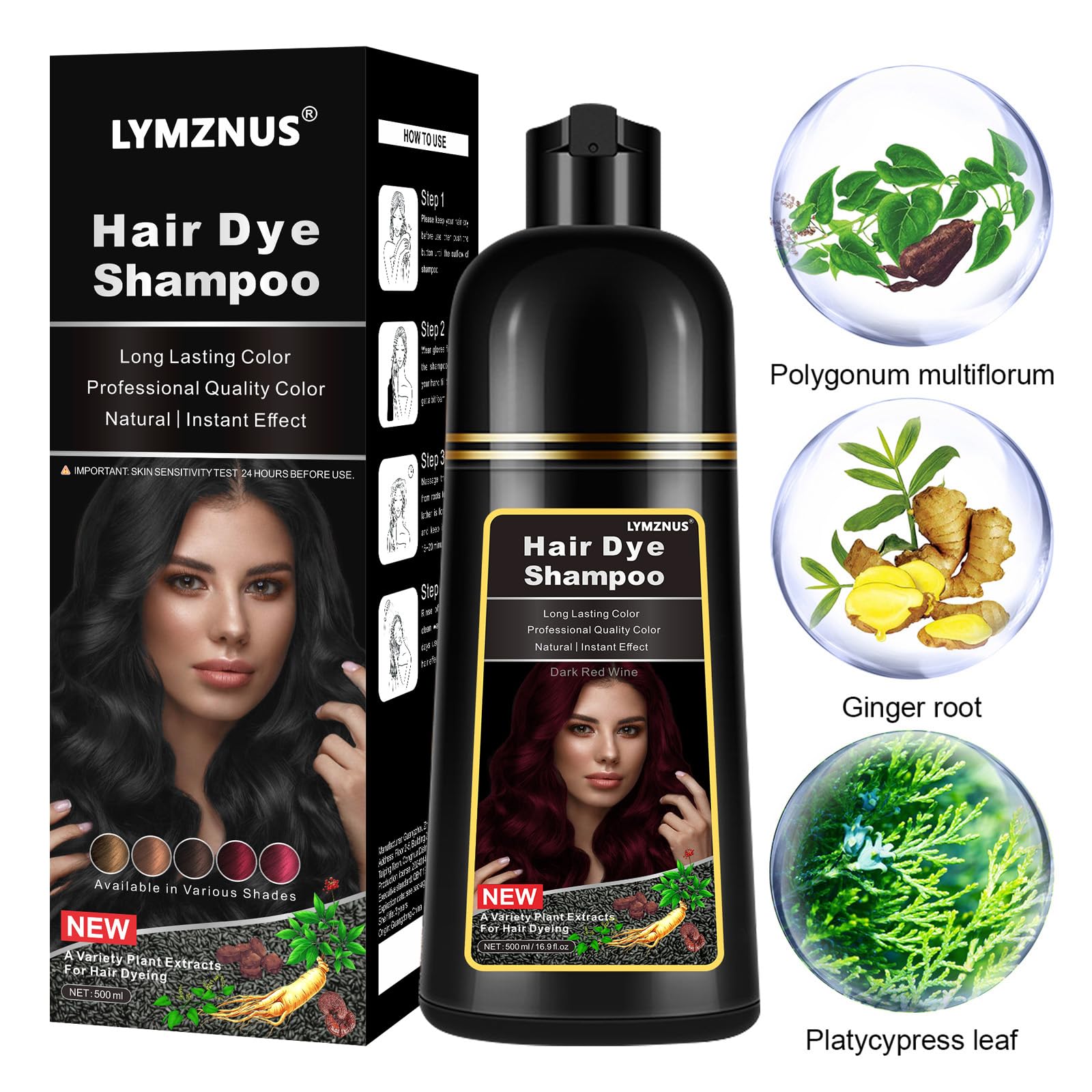 lymznus ingredients label with herbal highlights for scalp soothing benefit