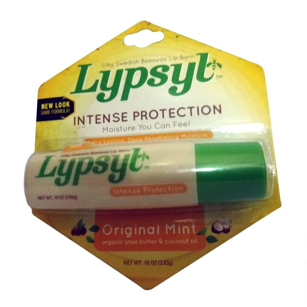 Lypsyl front packaging showing mint balm and clear brand identity, portable benefit