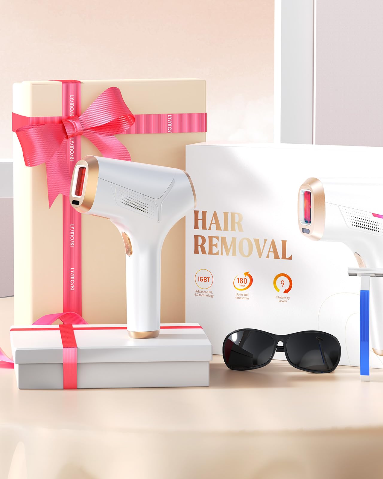 LYSMOSKI lifestyle bathroom setup showing a convenient grooming routine benefit