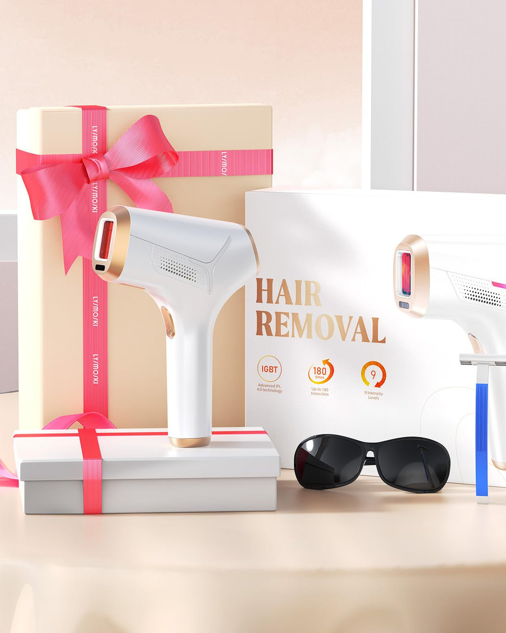 LYSMOSKI lifestyle bathroom setup showing a convenient grooming routine benefit