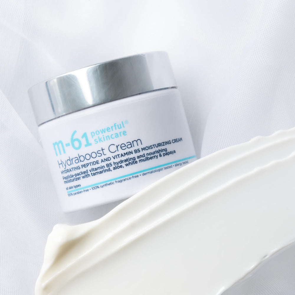 m-61 natural ingredients photo with tamarind and aloe, highlights soothing properties