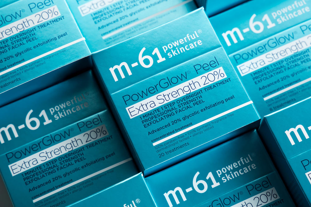 m-61 ingredients label showing glycolic and salicylic acids