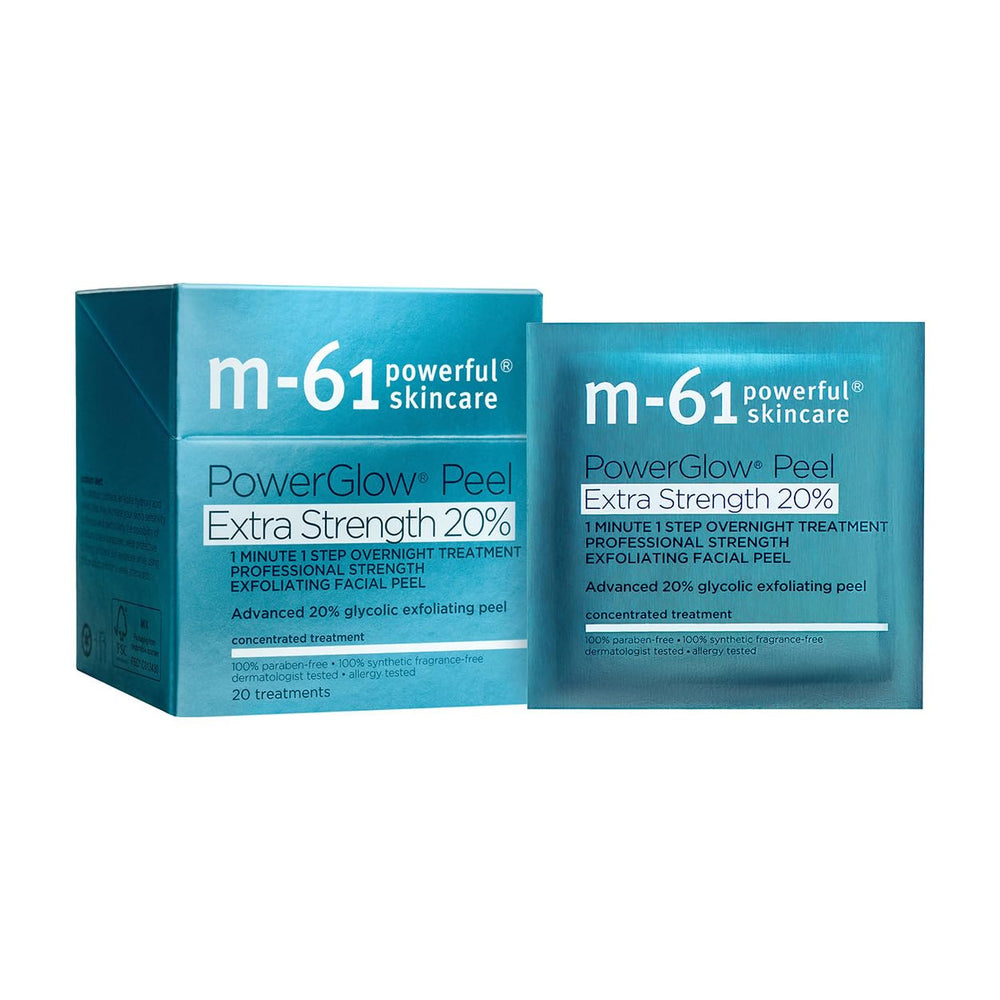 m-61 front packaging showing professional peel pads and benefits