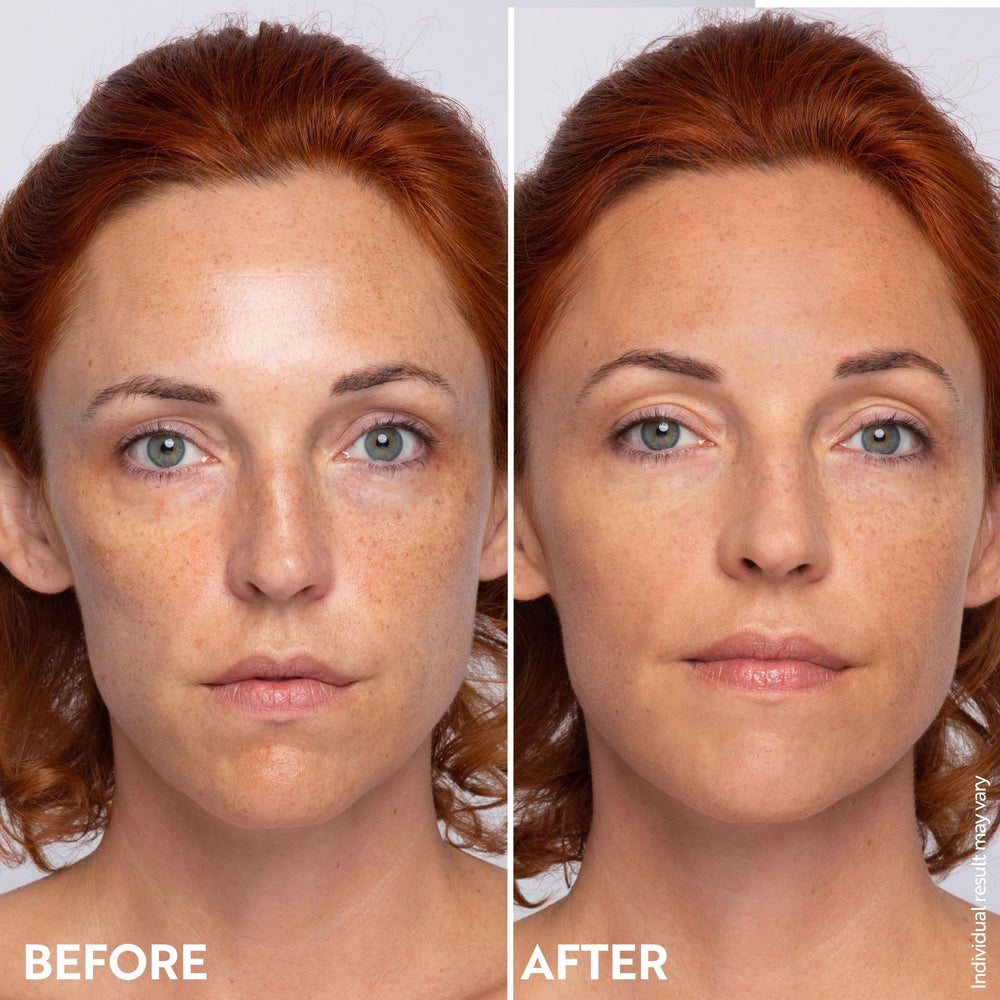 M. Asam tube next to skincare in bathroom setting showing routine-friendly benefit