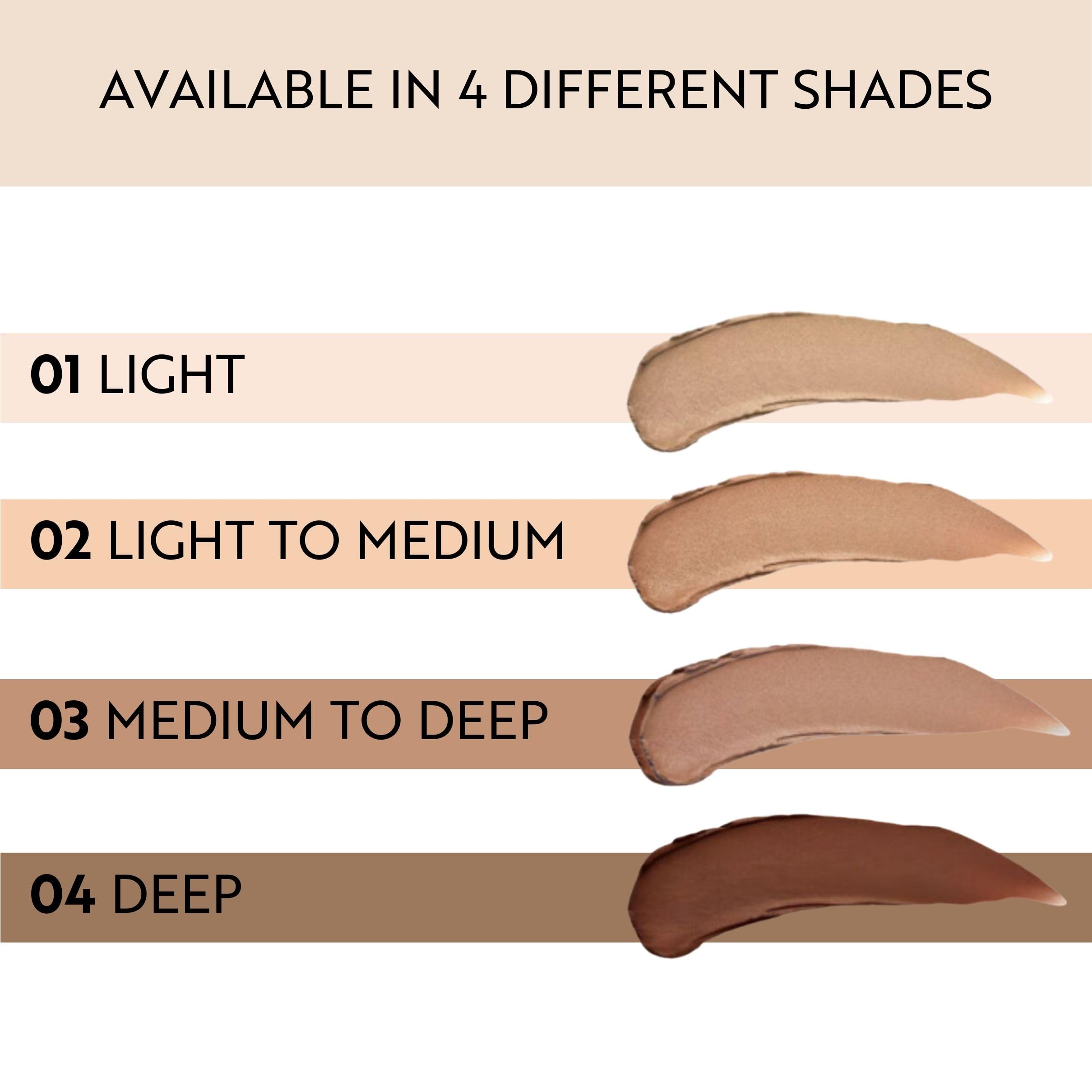 M. Asam assorted shade swatches showing Summer Teint match and color choice benefit