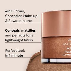M. Asam mousse texture swatch showing airy finish and smooth coverage benefit
