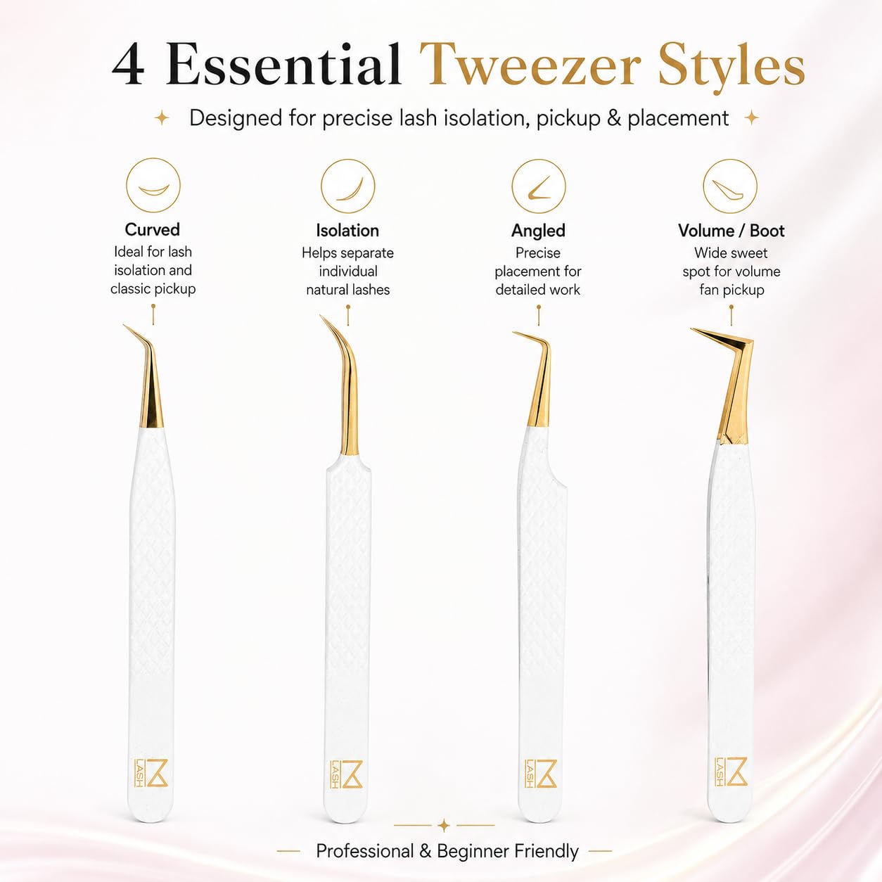 M brand tweezer isolating a single lash for precise extension placement benefit: accuracy