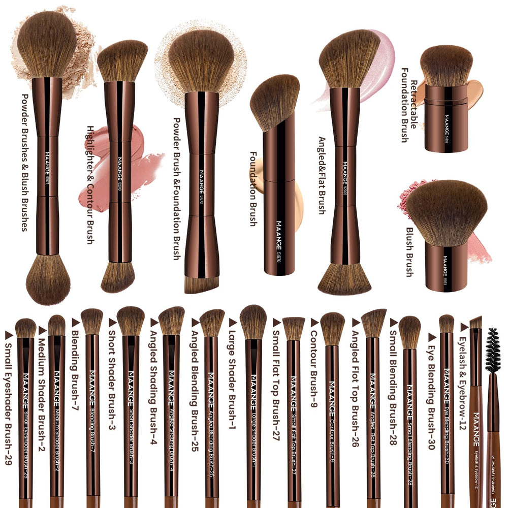 MAANGE bristle close-up showing soft dense synthetic fibers for smooth blending