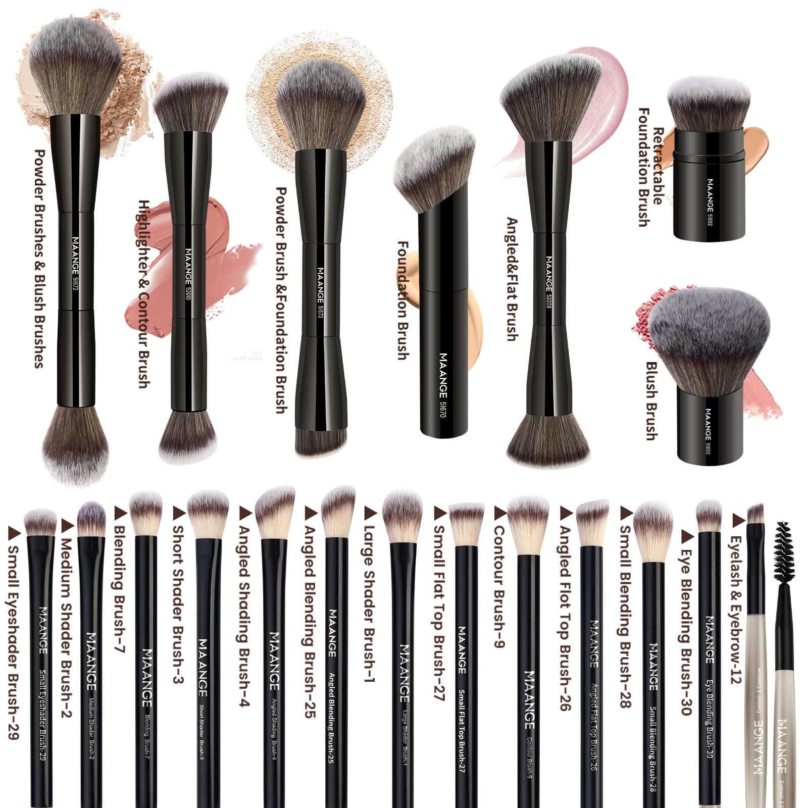 MAANGE brush applying foundation demonstrating even coverage and blending