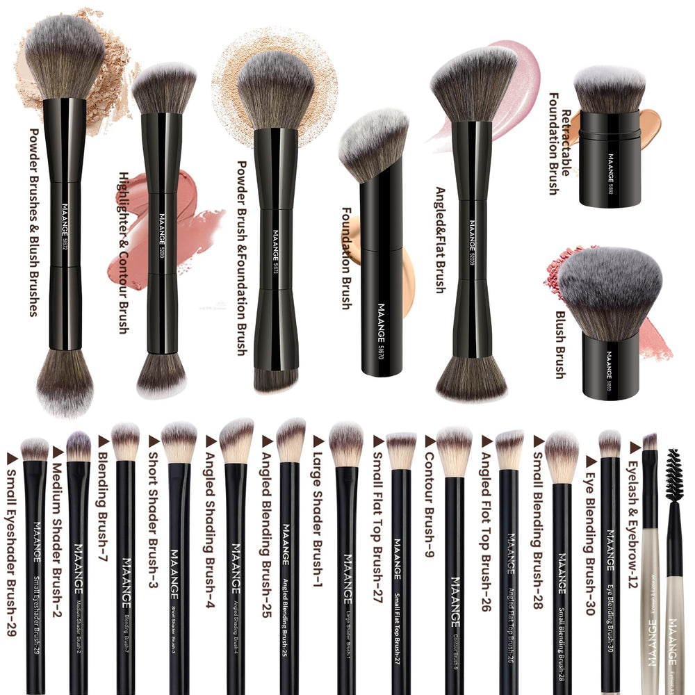 MAANGE brush applying foundation demonstrating even coverage and blending