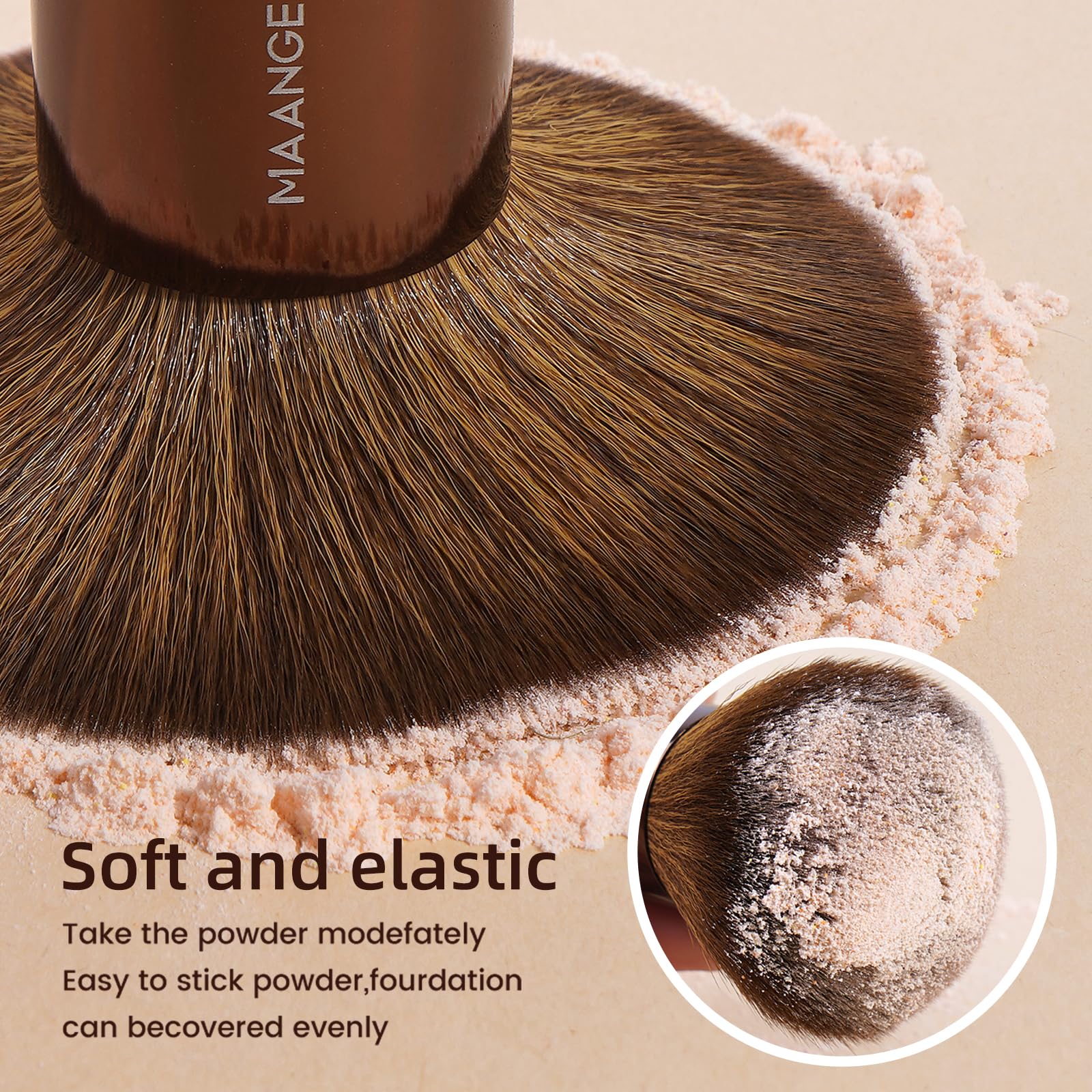 MAANGE brushes neatly stored in carrying case for travel protection