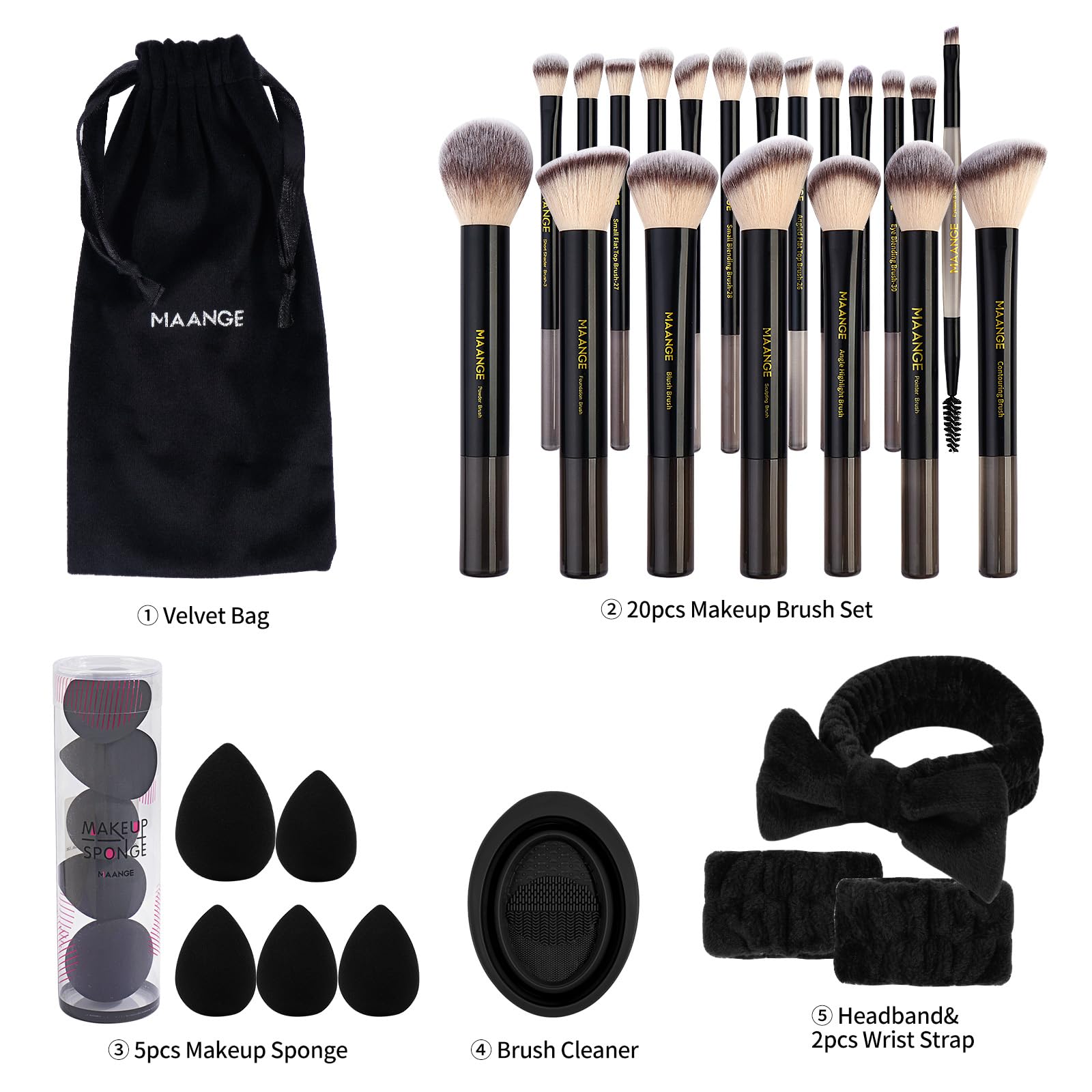 MAANGE close-up of soft synthetic bristles highlighting smooth texture and even pickup