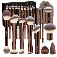 MAANGE coffee kit front packaging showing full 24-piece set and pouch benefit: organized travel-ready