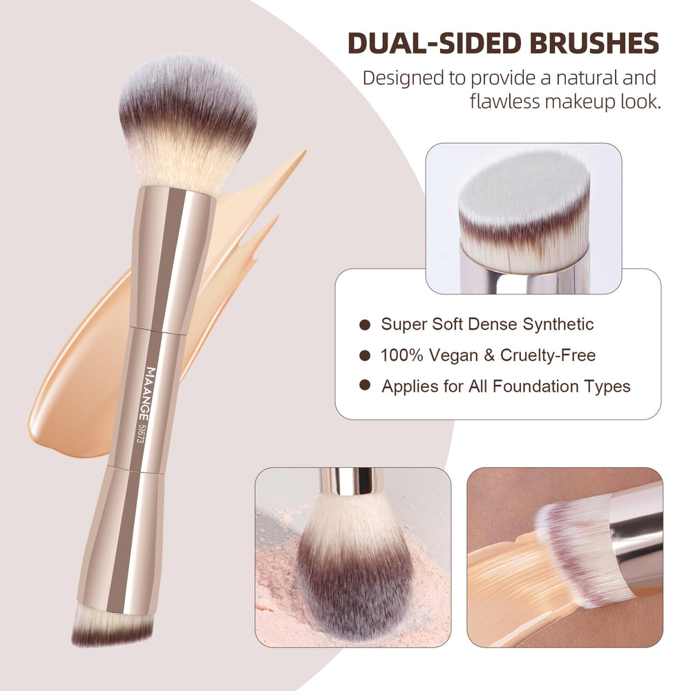 MAANGE foundation brushes laid out to show shapes that create even coverage