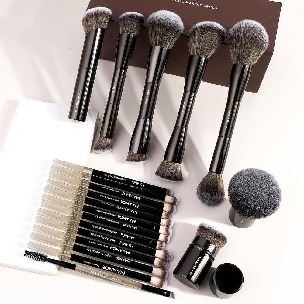 MAANGE brush held in hand for size comparison and travel-friendly convenience