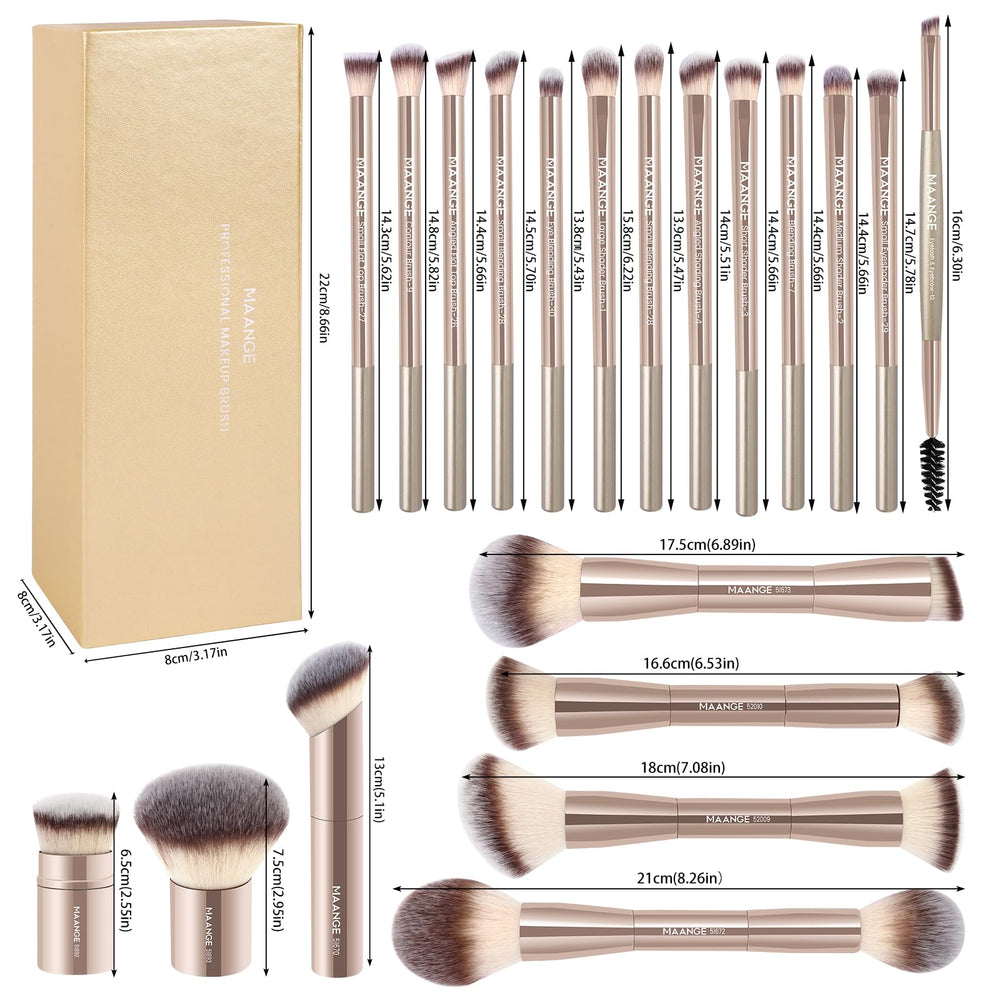MAANGE brush held in hand to show scale and portable size for travel convenience