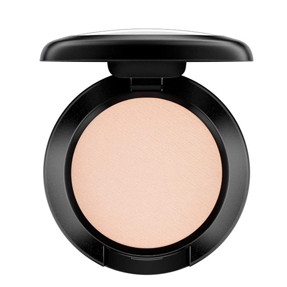 MAC Brûlé front pan showing neutral matte shade and compact size for easy palette building