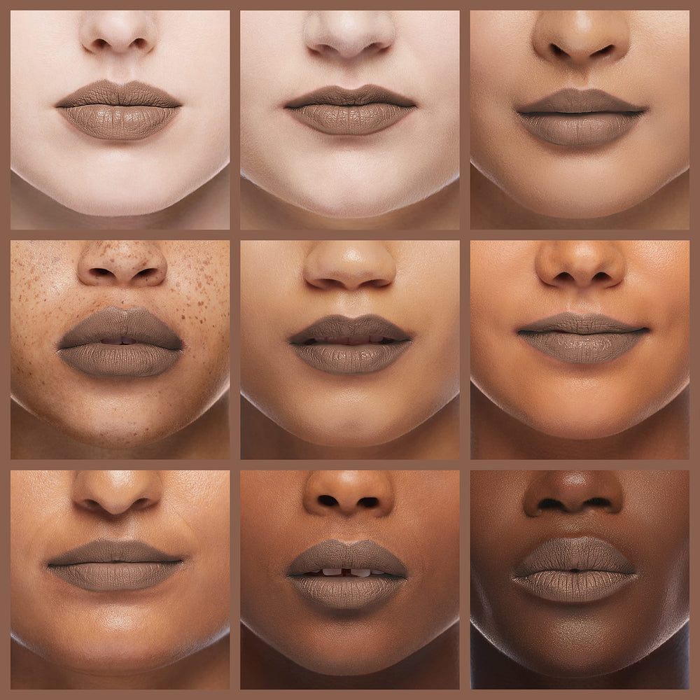 MAC Chestnut lip pencil swatch on arm illustrating creamy texture and blendable coverage