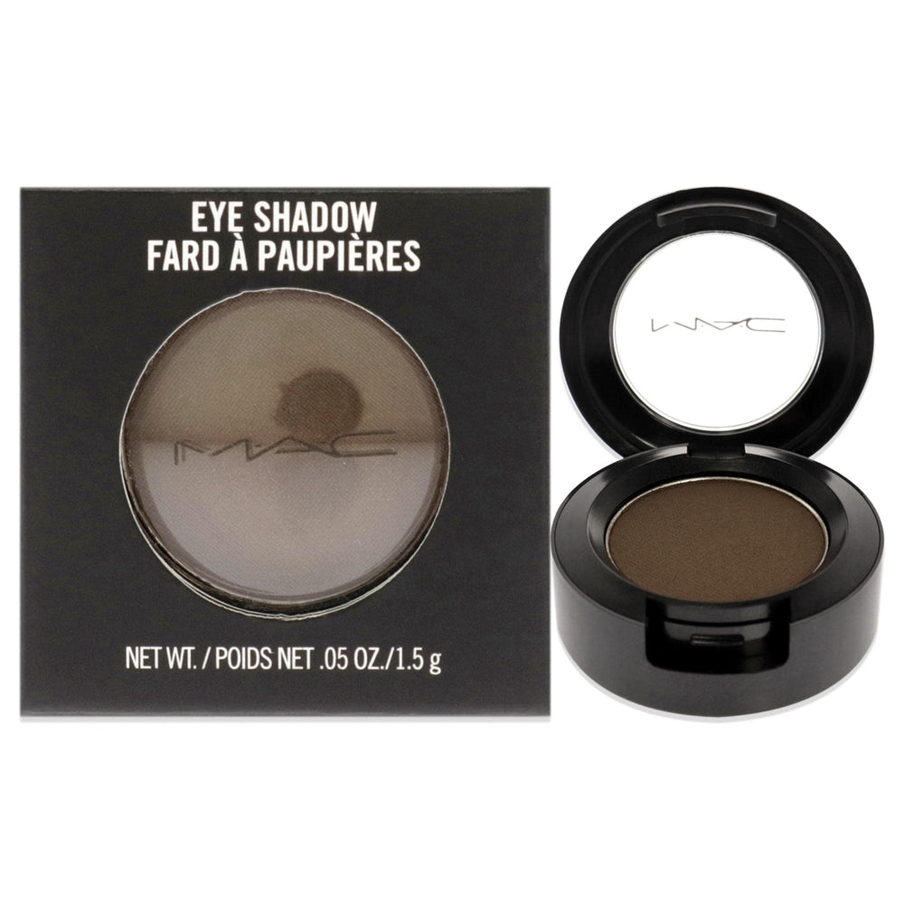 MAC eye shadow brun front compact showing pan and label for easy selection