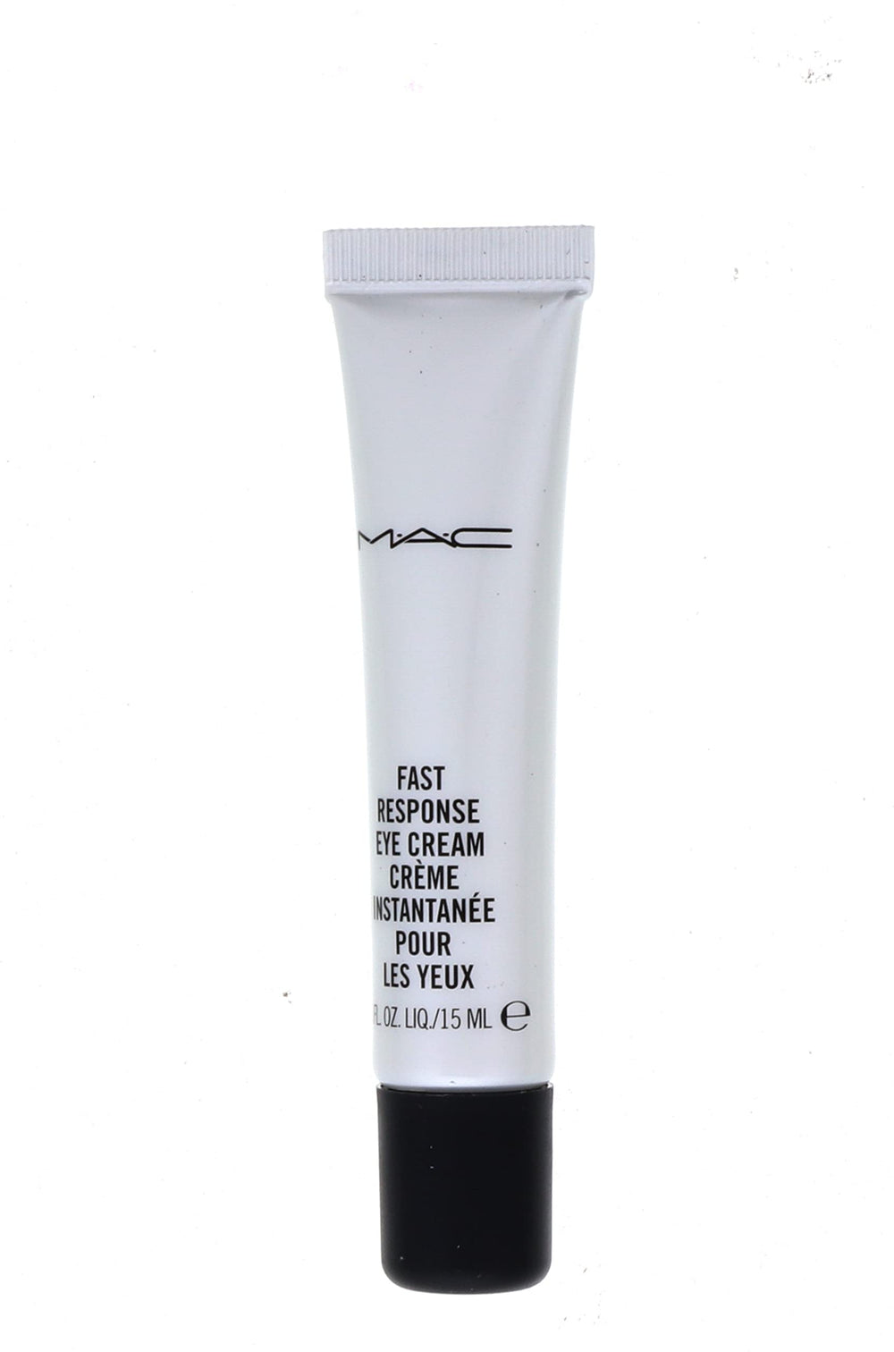 MAC application demo patting cream under eye to reduce puffiness and brighten